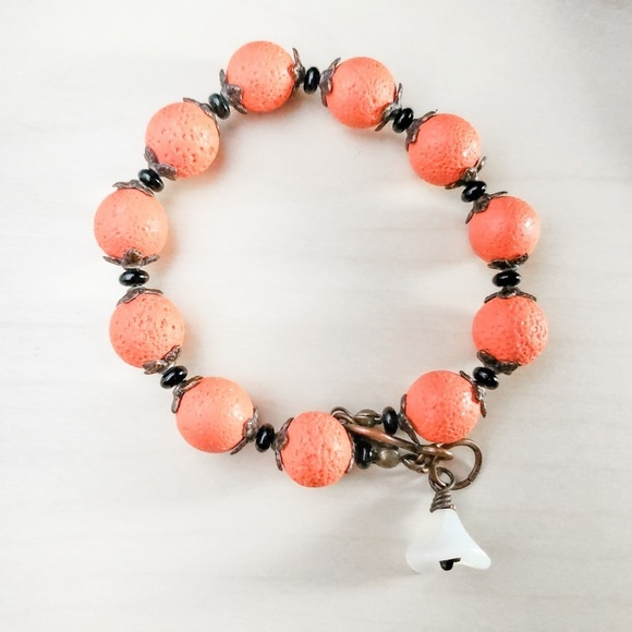 Handmade Polymer Clay Sponge Lava Bead Bracelet - Picture 4 of 5